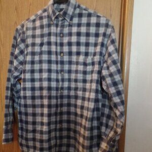 American Outpost Men's Blue-Check Flannel Button-Up Long-Sleeve Shirt, Size S